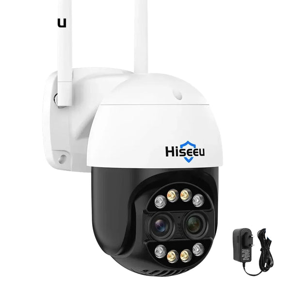 Hiseeu 4K 8MP Dual Lens PTZ WiFi IP Camera With 8X Zoom Night Vision Outdoor - stepyours.com