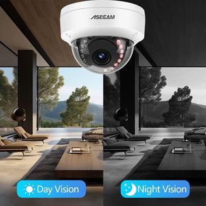8MP 4K POE IP Outdoor Dome Camera - IK10 Explosion - Proof H265 Onvif CCTV - stepyours.com