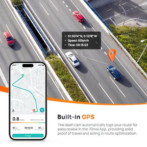 70Mai A510 Dash Cam 1944P HDR GPS ADAS 4G Front And Rear Car DVR - stepyours.com
