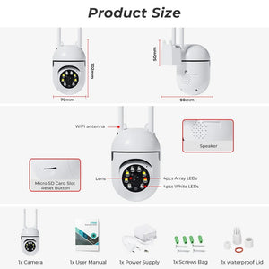 4MP Outdoor WiFi Camera PTZ 2K HD AI Auto Tracking Night Vision - stepyours.com