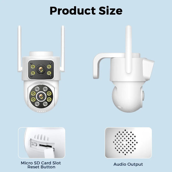 4K Outdoor Dual Lens PTZ WiFi Security Camera With 5X Zoom And Smart Tracking - stepyours.com