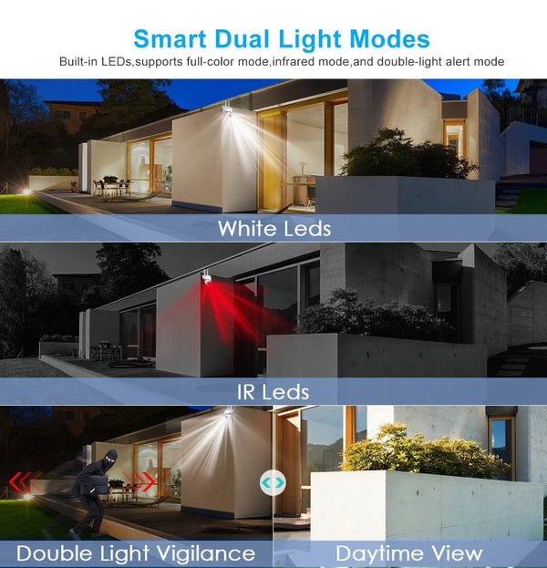 8MP WiFi Outdoor PTZ Security Camera 4X Zoom AI Human Tracking Two Way Audio - stepyours.com