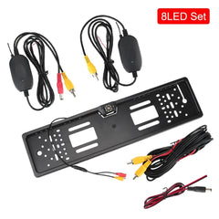 12V Car Rear View Camera 4 And 8 LED License Plate Holder Parking Sensor - stepyours.com