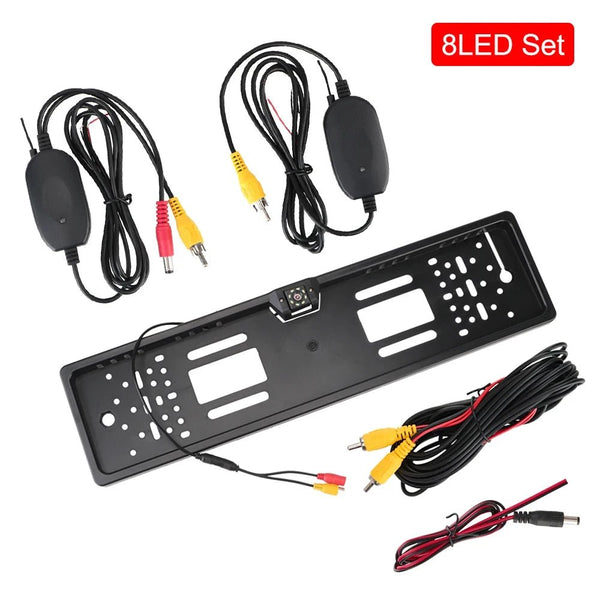 12V Car Rear View Camera 4 And 8 LED License Plate Holder Parking Sensor - stepyours.com