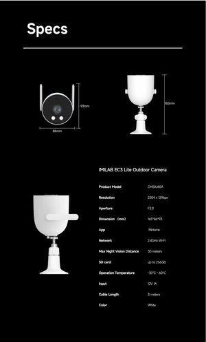 IMILAB EC3 Lite Outdoor Security Camera - 2K HD Color Night Vision - stepyours.com