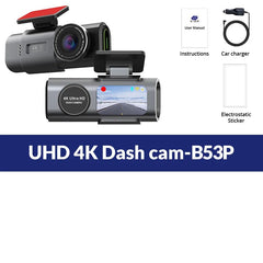 4K Dash Cam Car DVR With Night Vision GPS WiFi Parking Monitor - stepyours.com