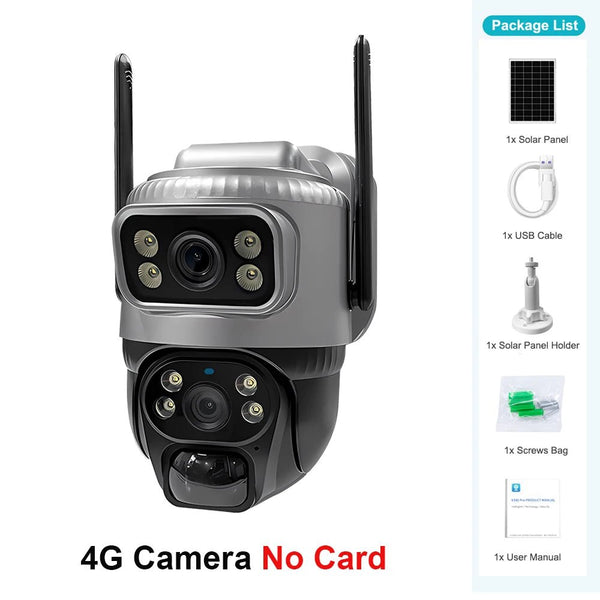 V380 Dual Lens 4G Solar PIR Camera Outdoor Security 8MP 4K IP Cam - stepyours.com