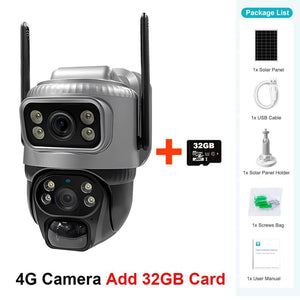 V380 Dual Lens 4G Solar PIR Camera Outdoor Security 8MP 4K IP Cam - stepyours.com