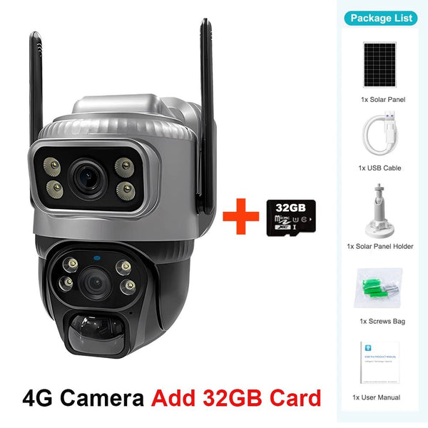 V380 Dual Lens 4G Solar Camera 8MP Night Vision IP66 Waterproof Stay Secure - stepyours.com