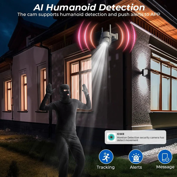 WiFi Solar PTZ Outdoor Camera 4MP HD With Long Standby Battery And iCsee App - stepyours.com