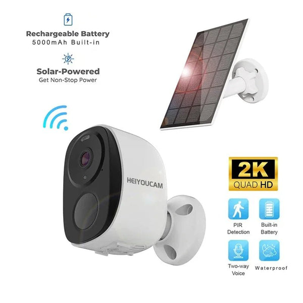 NOCCLIL Wireless Outdoor Security Camera 2K Battery Powered IP66 Weatherproof - stepyours.com