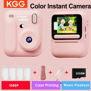Color Printing Thermal Print Kids Instant Camera 32GB 1080P Digital Gift - stepyours.com