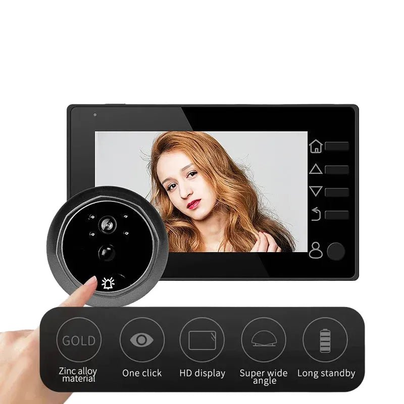HD Peephole Doorbell 4.3 Inch Live View 1MP Night Vision - stepyours.com