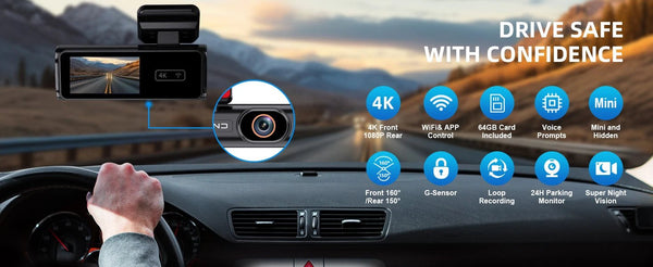 Ultra HD 4K Car Dash Cam With WIFI DVR Night Vision 24H Parking GPS - stepyours.com