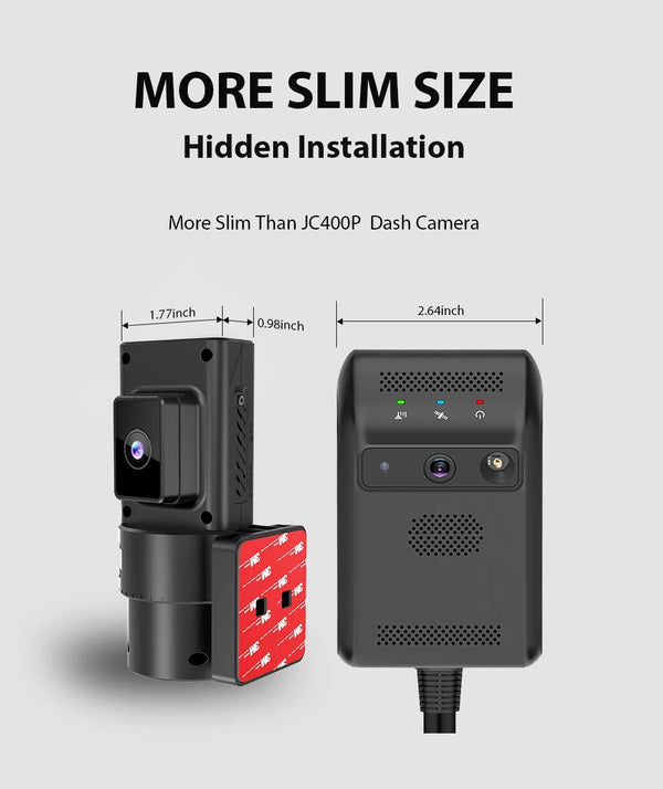 Jimi JC181 Mini 4G Dash Cam Dual Lens Live Stream GPS Tracking WiFi Hotspot - stepyours.com
