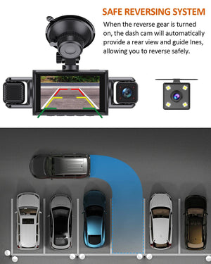 4 Channel WiFi Dash Cam 1080P Front Rear Left Right Night Vision Loop Recording - stepyours.com