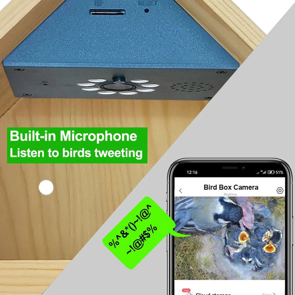 Smart Tuya Bird House 4MP HD WiFi Camera Real Time Bird Watching Nest Add Hooks - stepyours.com