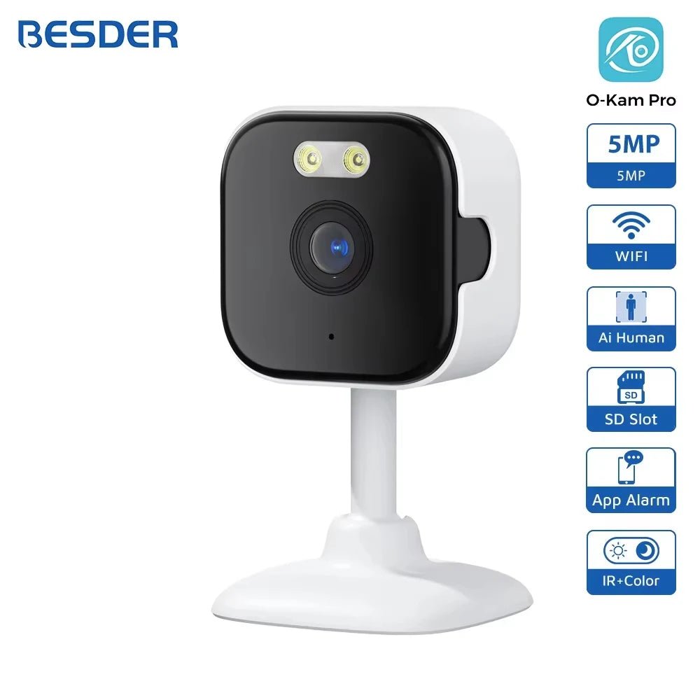 BESDER 5MP Mini Cube Camera - AI Human Detection and Two - Way Audio - stepyours.com