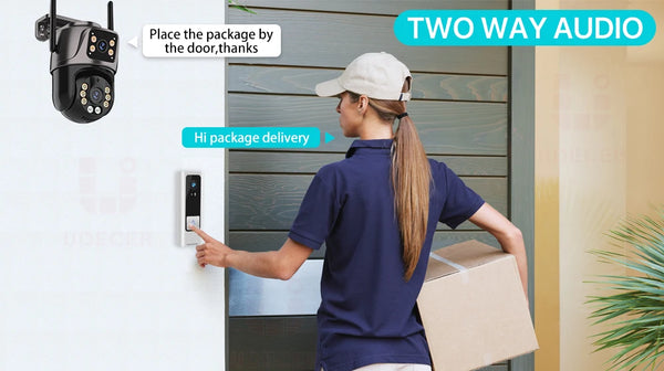 SmartVision 4K 8MP Outdoor WiFi PTZ Camera AI Auto Tracking Dual Lens by stepyours.com