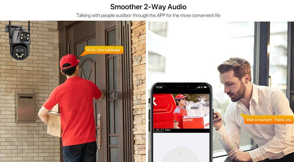 Wonsdar 6K 9MP IP Camera 8x Zoom Tri Lens PTZ With Dual Screen iCSee App - stepyours.com