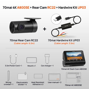 70mai 4K Dash Cam A800SE GPS ADAS Voice Control Ultra HD WiFi 6 - stepyours.com