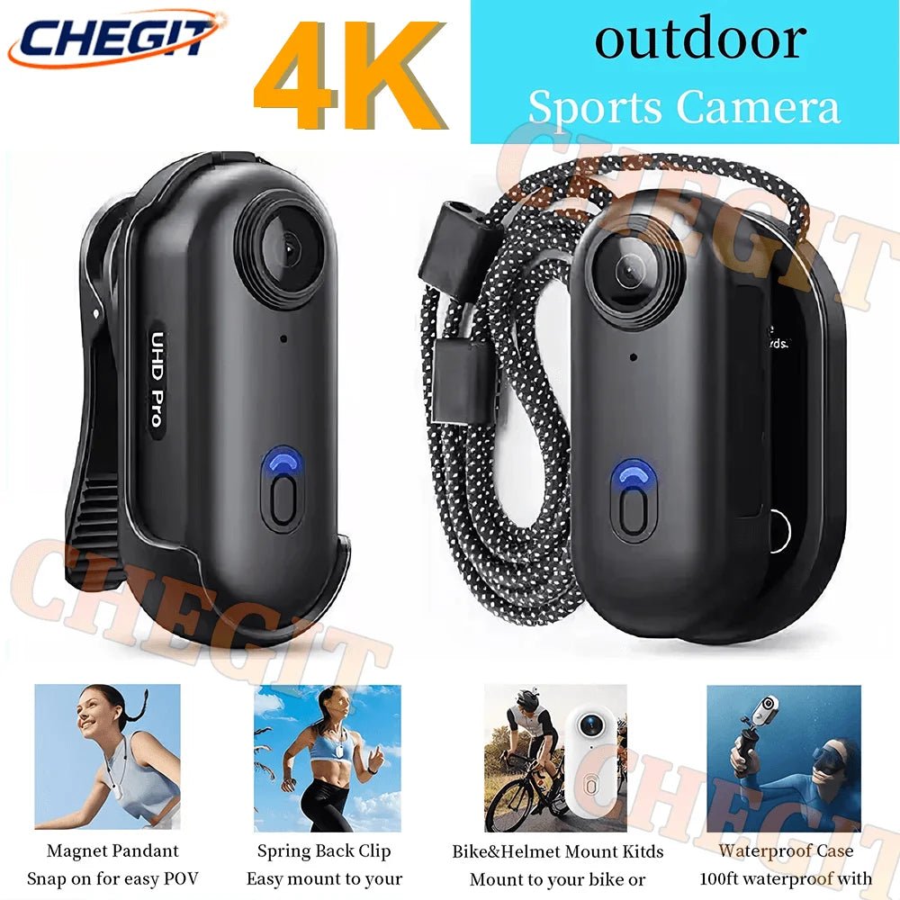 4K WiFi POV Mini Action Camera Magnetic Pocket Vlog Cam Helmet Mount for Bike - stepyours.com