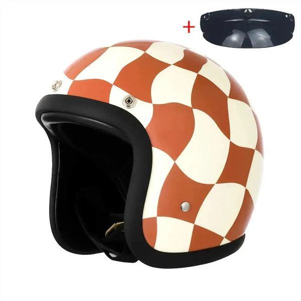 Vintage Open Face Motorcycle Helmet — product view 13