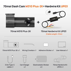 70mai M310 Plus Dash Cam 2K Car DVR With Night Vision WiFi 24H Parking - stepyours.com
