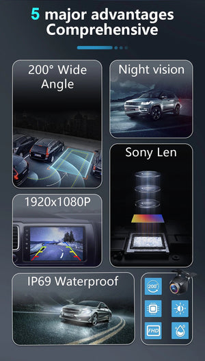 Rear View Camera 200 Degree AHD 1920X1080P Golden Fisheye Lens HDR Night Vision - stepyours.com