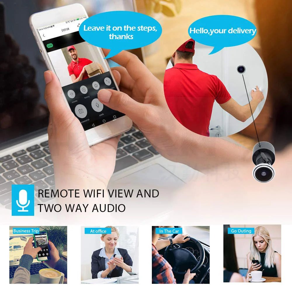 5MP Peephole IP Camera PoE Door Viewer With Motion Detection - stepyours.com