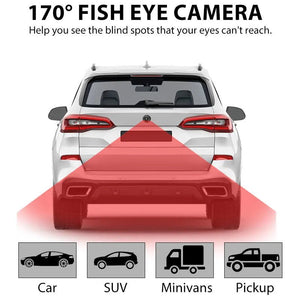 1080P Car Rear View Camera 170 Degree Wide Angle Night Vision Waterproof - stepyours.com