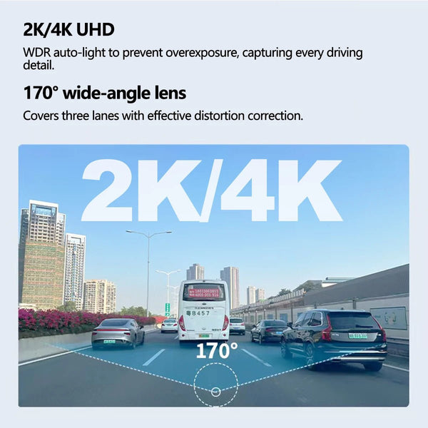 4K WiFi Dash Cam For Car Front Camera 24H Parking Monitor Black Box - stepyours.com