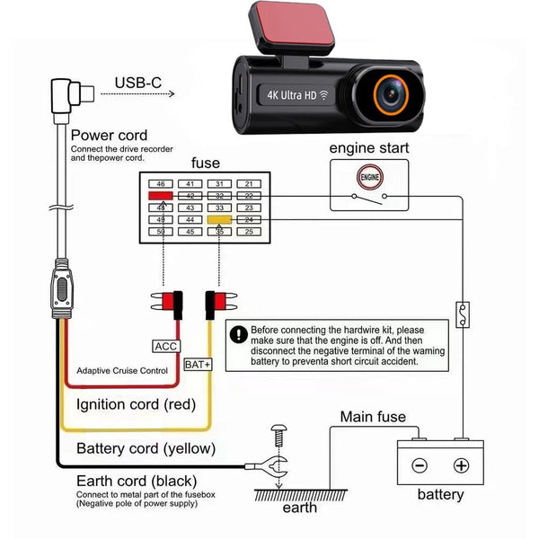 Ultra HD 4K Car Dash Cam With WIFI DVR Night Vision 24H Parking GPS - stepyours.com