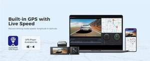 AZDOME 4K Dash Cam M550 Max GPS WiFi Car DVR 3.18Inch Screen Rear Cam - stepyours.com
