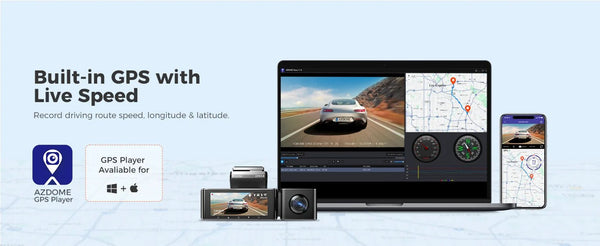 AZDOME 4K Dash Cam M550 Max GPS WiFi Car DVR 3.18Inch Screen Rear Cam - stepyours.com