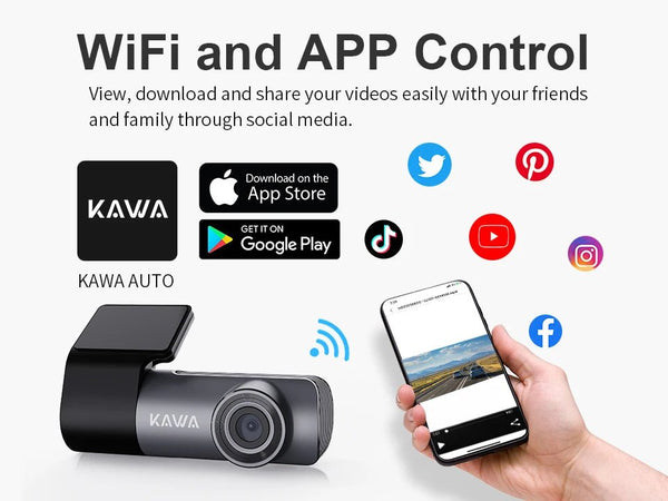 Kawa D5 2K Dash Cam For Car With WiFi App And Voice Control WDR DVR - stepyours.com