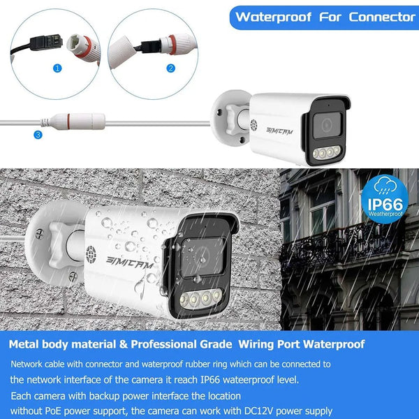 Outdoor PoE IP Security Camera 4K 8MP Waterproof With Two Way Audio - stepyours.com