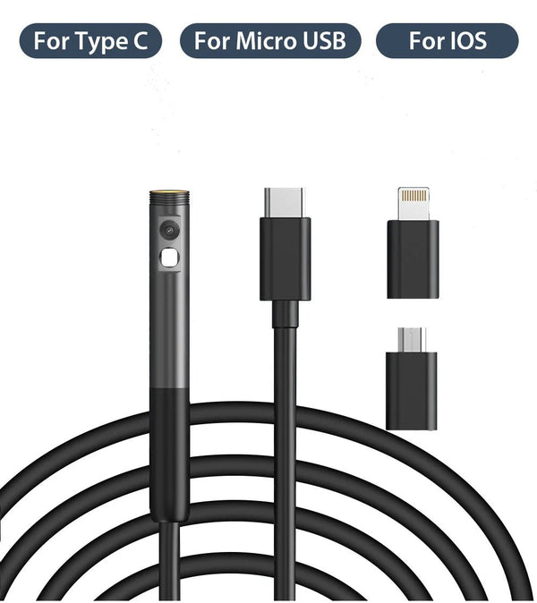 KERUI 2MP Industrial Endoscope Camera - Dual Lens, IP67 Waterproof, Type - C Ready - stepyours.com