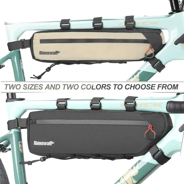 Rhinowalk Bike Frame Triangle Bag Splash-Proof 2.1L-2.7L Bicycle Under Tube Bag Double Sided SBS Zipper Bottom Binding Syste