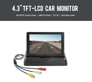 4.3 Inch TFT LCD Car Monitor With Rear View Camera And 8 LED Backup Lights - stepyours.com