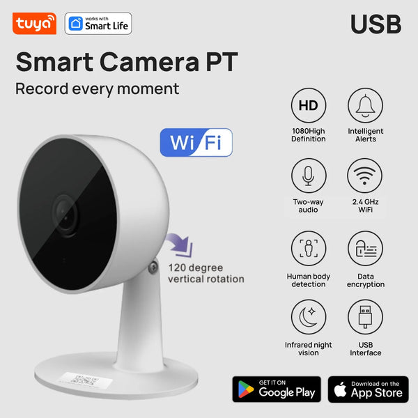 Tuya Smart 1080p WiFi Security Camera With 2 Way Audio And Motion Tracking by stepyours.com