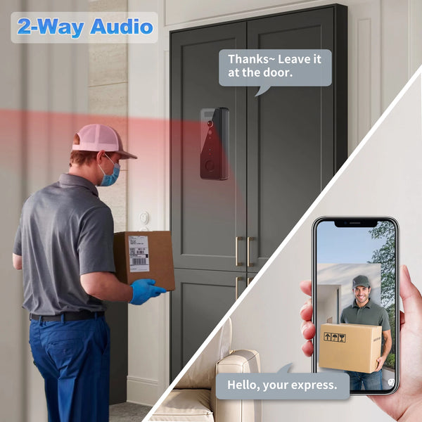 5G 2.4G 1080P WiFi Video Doorbell Dual Band Wireless Home Door Bell Tuya Smart Waterproof APP Remote Intercom Security Camera by stepyours.com