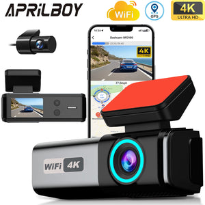 Aprilboy 4K WiFi Dash Cam Front And Rear Night Vision G Sensor Parking Monitor - stepyours.com