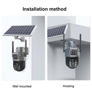 8MP 4K Solar WiFi Outdoor Dual Lens PTZ Camera - Wireless AI Alerts - stepyours.com