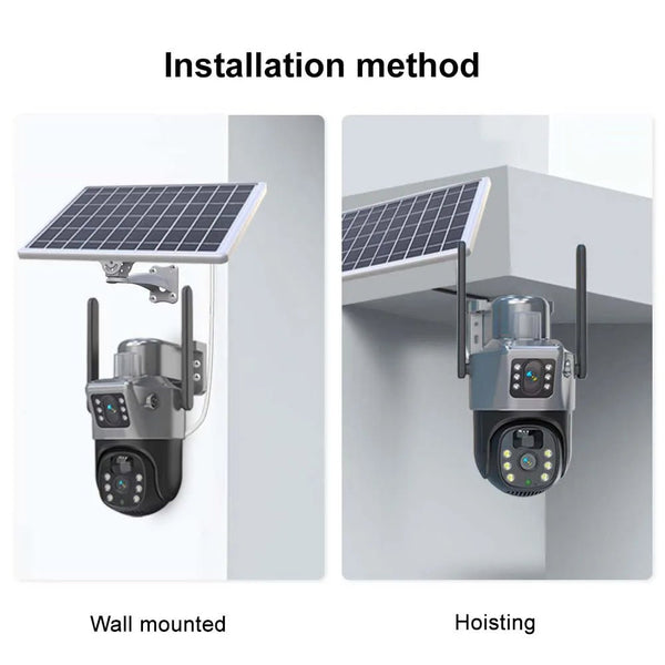 8MP 4K Solar WiFi Outdoor Dual Lens PTZ Camera - Wireless AI Alerts - stepyours.com