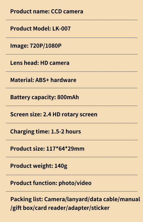 4K 48MP Digital Camera Camcorder For Kids Beginners With 2.4 Inch Screen - stepyours.com