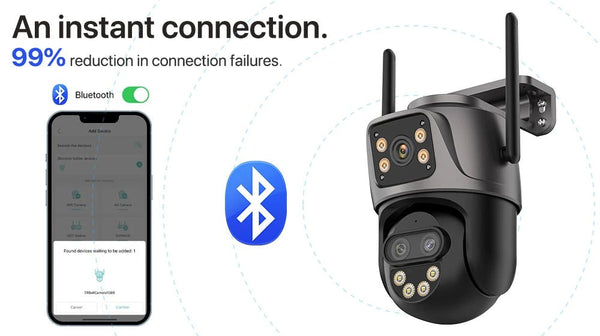 Wonsdar 6K 9MP IP Camera 8x Zoom Tri Lens PTZ With Dual Screen iCSee App - stepyours.com