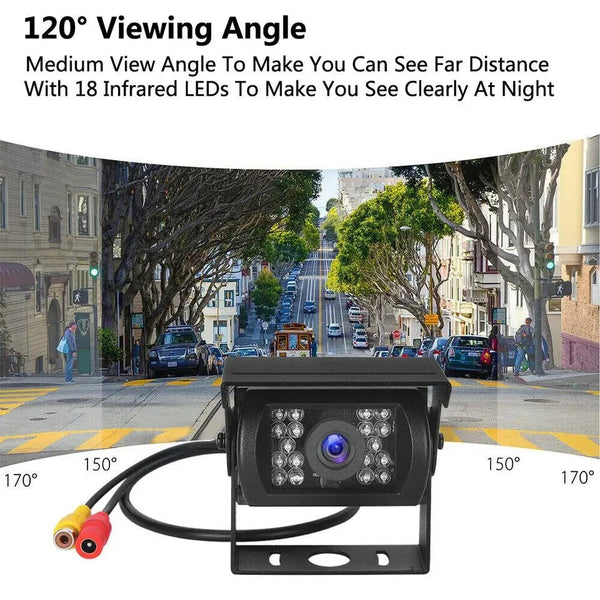 12 To 24V IR Back Up Camera Night Vision For RV Truck Car With 7 Inch Monitor - stepyours.com