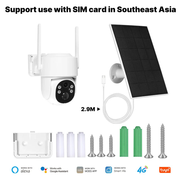 MOES Tuya Solar Powered 4G WiFi 4MP Security Camera With Color Night Vision - stepyours.com