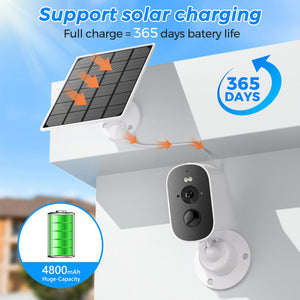 1080P Solar Outdoor WiFi Camera - PIR Motion Alarm and Cloud Storage.add Hooks - stepyours.com